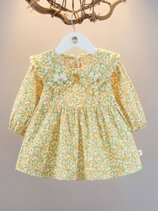 Infant Long Sleeves Dress Spring & Fall New Arrival Fashion Baby Floral Skirt 0-1-3 Years Old 2 Children Cotton Princess Dress