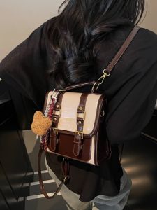 Retro Chic Cute Exquisite Womens Single Shoulder Bag Fashionable Versatile High-End College Style Double Shoulder Backpack