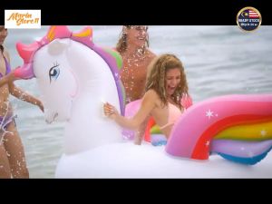 INTEX Water Floating Bed Inflatable Swimming Pool Toy Floating Row Swim Ring Swimming Pools Terapung Pelampung Kolam 57556 儿童水上浮床充气浮排泳圈黄鸭