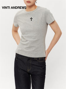 Shoulder Fitted Short Sleeve Summer T-Shirt Korean Style