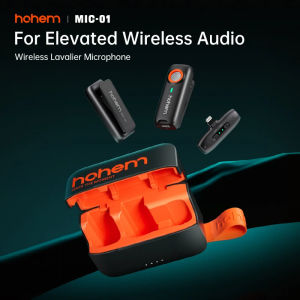 Hohem MIC-01 Wireless Lavalier Microphone Professional Noise Reduction 20 Hours Of Extra Long Time Battery Life For iPhone Android Recording Live-Streaming