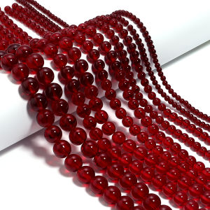 1String Pomegranate Red Beads Loose Round Beads Glass Spacer Bead For Jewelry Making DIY Handmade DIY Bracelet Necklace Supplies