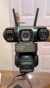 V380 HD Triple Lens Outdoor CCTV Camera Wifi Solar Human Detection And HD 1080P Night Vision With Alarm Sensor Smart Camera CCTV With Voice
