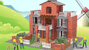 Đồ Chơi Xây Nhà Gạch Mini tập làm Thợ Xây Tí Hon Xây nhà bằng gạch mini Đồ chơi giáo dục trí tuệ dành cho bé