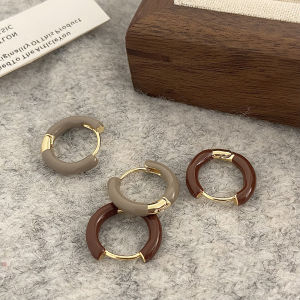 Đồng bằng tai hình tròn clip thanh lịch và tinh tế tai Hoop ánh sáng sang trọng Đồ trang sức cho tai