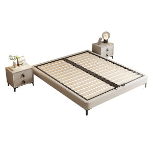 Silent Steel-wood Solid Wood Bed Frame 1.8m