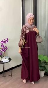 Kaftan Motif Miska Ld 180 cm Kaftan Panjang Muslim Wanita Nyaman
