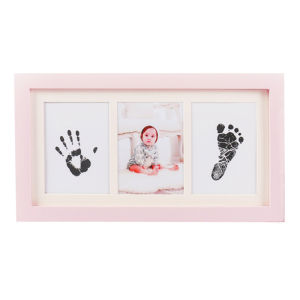 Baby Hand And Footprint Frame DIY Tabletop Newborn One Month Ceremony Memorial Gift Baby Hand Print Inkpad Love Print