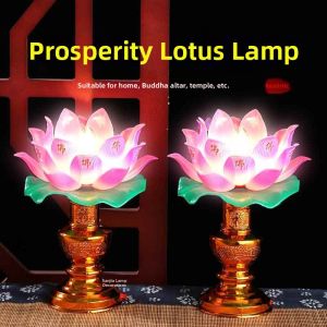 ciiemen | Lotus Electric Long Bright Lamp For Buddha Worship 7-color