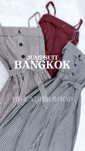 HFF - VL - Jumpsuit Wanita Terbaru Modern / Overal Wanita Dewasa / Jumpsuit Wanita Panjang Kotak-kotak / Jumpsuit Wanita Viral Trend / Pakaian Wanita Model Terbaru / Baju Wanita Terusan / Baju OOTD Kekinian / Fashion Wanita Korea / Js Bangkok / VL02