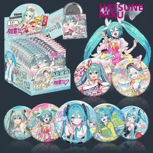 Bandai | Hatsune Miku AR Luminous 2D Pin Anime Phụ Kiện Bạc Lấp Lánh Laser Cut Tinplate Sưu Tập Blind Box 75mm