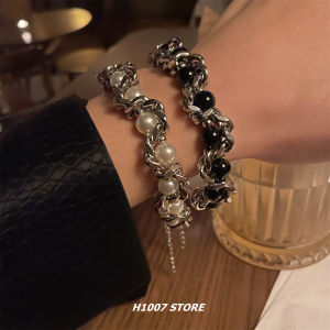 Heavy Industry Beaded Winding Titanium Steel Mens Bracelet Female Niche Design Hip Hop Cold Wind Bracelet Wrist Ornament