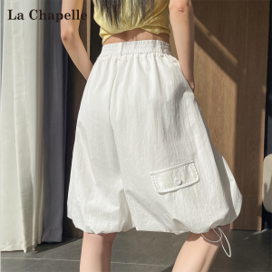 La Chapelle | Quick-Drying Ice Silk Bow Shorts Loose Wide Leg Workwear 5 Division