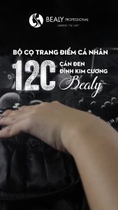 BỘ CỌ TRANG ĐIỂM CÁ NHÂN 12C - CÁN ĐEN ĐÍNH KIM CƯƠNG BEALY