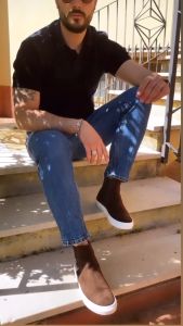 Giày Chelsea Boots Nam Duca Di Morrone Cổ Cao Da Lộn - Sản xuất và nhập khẩu CHÍNH HÃNG tại ITALY - NICOLO-CAM