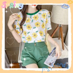 QXshop มาใหม่รีบเลย เสื้อผ้าแฟชั่น ทรงสวย คอกลมลายดอก มีให้เลือกหลายสีหลายไซส์ แถมราคาคือดีมาก กดจิ้มในตระกร้านี้ได้เลย