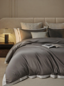 KANGERXIN | Luxury High-End Color Contrast Border 100s Egyptian Cotton 4-Piece Set