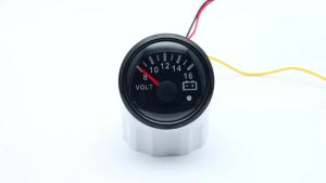 RYSJM | 52mm Voltmeter with Alarm Light  Volt Meter Gauge Voltage for Marine Car Caravan Boat Camper RV Truck 12v Voltmeter Ammeter