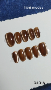 dark brown cateye artificial nail gel color press on nails cat-eye colour fake nail short oval cateye press on nail