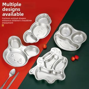 Stainless Steel Cartoon Childrens Partitioned Tray