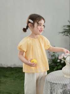 Jelly Baby | Áo Sơ Mi Mỏng Tay Ngắn Cotton Toàn Phần Mới Cho Bé Gái