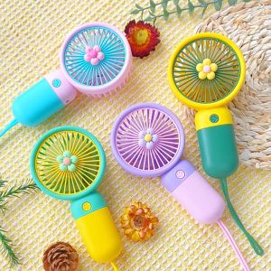 Kipas Angin Mini Portable Kipas Angin USB Genggam Karakter Kipas Angin Stand Kipas Angin lucu Unik Kipas Angin Buah Kipas Angin Bunga Kipas Angin Rainbow