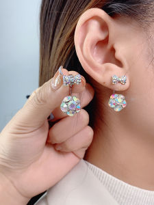 Thanh Lịch Nút Thắt Bướm Thiết Kế Bông Tai Kim Bạc 925 Nhỏ Gọn Đa Năng Phong Cách Hàn Quốc Trang Sức Thời Trang Dành Cho Nữ