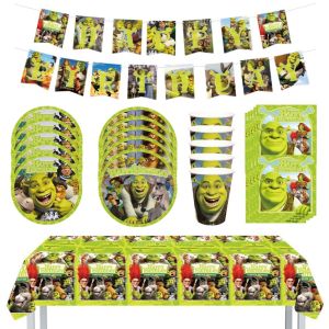 Hasbro | Cartoon Monster Shrek Birthday Party Decoration Kit Paper Disposable Tableware Cup Plate Tablecloth Baby Shower Party Supplies