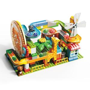 Educational Building Blocks with Electric Track and Squirrel Slide for Children 3-8 Years Old Feelo