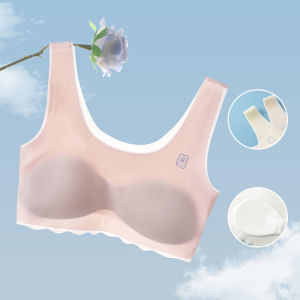 (8-16) Girls Latex Training Bra Underwear Baby Girls Silk Bra Anti Peering Teenage Kids Girls Thin Silk Sport Bra