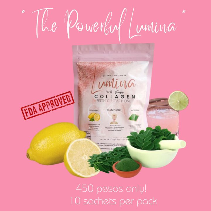 MG Skin LUMINA 4 in 1 Pure Collagen glutathione vit c moringga supplement  anti-aging whitening drink powder ladies women beauty | Lazada PH