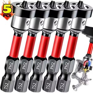 5pcs Magnetic Positioning Screwdriver Bits PH2 Batch Head Screwdrivers Drill Bit for Plasterboard Drywall Screw Bits Drilling Tools