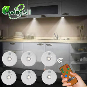 Dimmable LED Under Cabinet Light with Remote Control Battery Operated LED Closets Lights Wardrobe Bathroom lighting