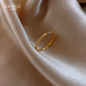 Japanese Style Bamboo Node Ring Womens Minimalist Design Trendy Fashion Cold Tone Simple Ring Alloy Silver Gold Plated