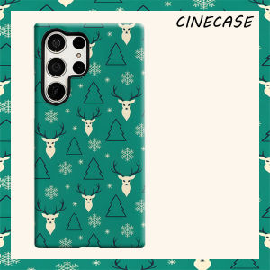 teal christmas reindeer tree For Samsung Galaxy S26 S25 S24 A56 A36 Dual Layer Luxury Fashion Full Lens Protective Case