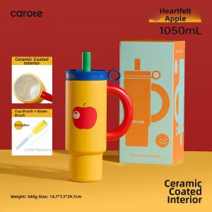 CAROTE | Large Capacity Insulated Tumbler with Ceramic Coating and Car Straw