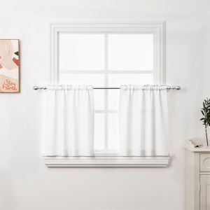 1pc Short Curtain Modern White Solid Colour Sheer Curtain Curtains for Living Room Small High for Home Decoration UV Protection