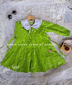 Gamis polka ceria by AGNIKA 0 bulan - 3 tahun matt katun lokal premium