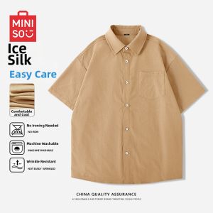 Miniso | Summer Mens Ice Silk Workwear Short Sleeve Shirt