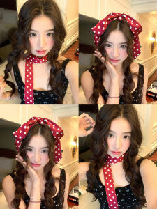 ผ้าพันคอไหมลายจุดสีแดงสำหรับผู้หญิง ผ้าพันคอไหมบาง สายรัดคอ แฟชั่น ฤดูใบไม้ผลิและฤดูใบไม้ร่วง ผ้าคลุมไหล่