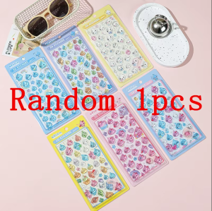 1/6Pcs Cute Small Water Drop 3d Crystal Stickers Cute Sparkling Powder Raindrop Lord Crystal Drop Glue Diy Decorative Stickers