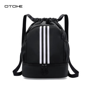 OTOHE Sports Backpack Basketball Backpack Drawstring Backpack Portable Foldable Backpack Outdoor Waterproof Gym Backpack Large Capacity Training Bag Independent Shoe Pocket Portable Travel Yoga Swimming Bag for Men Women