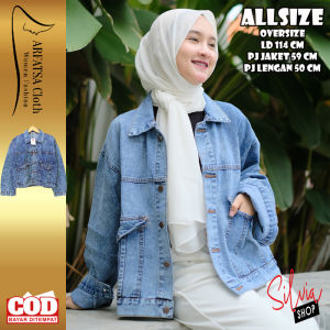 JAKET JEANS WANITA ARFATSA CLOTH TERBARU 2024 ATASAN WOMEN FASHION DENIM KEKINIAN MODEL OVERSIZE