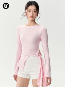 umeverb | Lace Trim Womens Fitness T-shirt