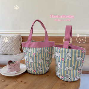 Cute Student Lunchbox Bag Original Design Handheld Bento Bag Cartoon Bucket Mommy Bag Japanese Style Storage Organizer