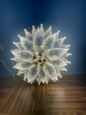 Christmas Decor Parol Lantern Capiz 20”poinsettia 110v