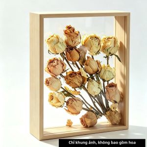 VCC | Khung Ảnh Hộp Bóng Hai Mặt Acrylic Sâu 4cm Hộp Trưng Bày Gỗ Trong Suốt Để Trưng Bày Hoa Đồ Lưu Niệm Trang Trí Nhà Cửa Hiện Đại