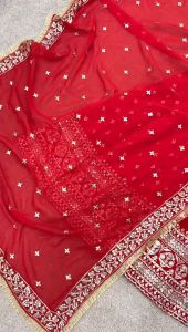[PRE-ORDER] Size M to 2XL Party Wear Faux Georgette Gown with Pant and Dupatta Set~ Delivery Lead Time : 10 days