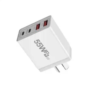 Bộ Sạc Nhanh Đa Cổng 55W Hai Cổng USB-A & Type C PD Sạc Tường Cho Xiaomi Huawei iPhone - Bộ Chuyển Đổi Nguồn Đa Năng Nhỏ Gọn
