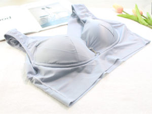 Wireless Comfortable Sports Bra Vest Style Side Fatigue Reduction Shockproof Full Cup Nylon Fabric Smooth Surface Womens Underwear